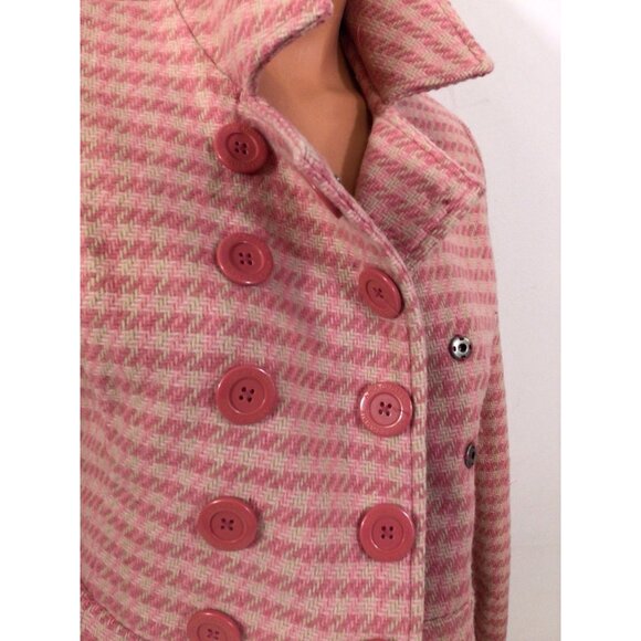 Abercrombie & Fitch Plaid Wool Coat Preppy Ella Woods Womens Medium - Picture 2 of 6